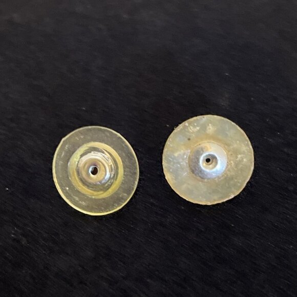 M Jent Red White Blue Gold Striped Square Earrings 1 inch 4th of July America - Picture 7 of 10